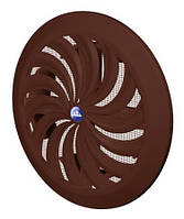 Вентиляційна кругла решітка-жалюзі коричнева 100 мм