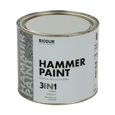 Фарба молоткова Hammer Paint 3 in 1 Чорна 0.7 л.