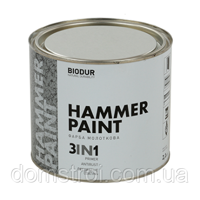 Фарба молоткова Hammer Paint 3 in 1 Чорна 0.7 л., фото 2