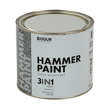 Фарба матова для металу Hammer Paint 3 в 1 0,7 чорна Білий, 2.1