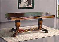 Большой деревянный стол кухонный раскладной Барон в цвете орех 200-240х100 см