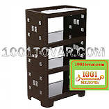 Взуттєва пластикова полку Ротанг, бежево-кремова, 4 яруси, фото 4