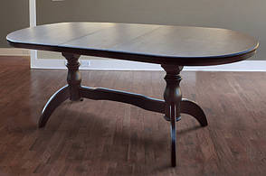 Стіл обідній овальний розкладний на двох ніжках Оскар (Версаче) Мікс меблі, колір темний горіх, фото 2