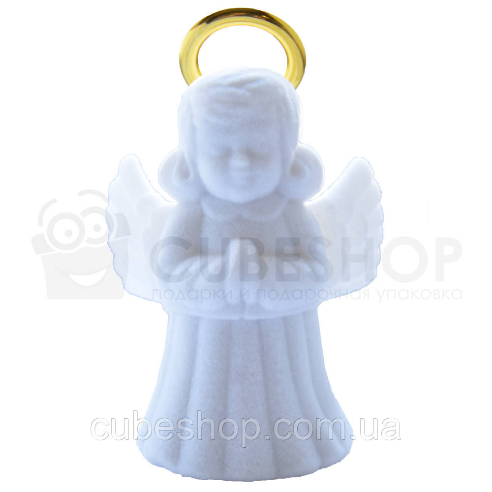 Футляр для кільця оксамитовий "Ангелок" білий