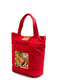 Бавовняна жіноча сумка POOLPARTY Superbag червона, фото 2