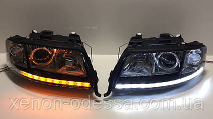 New ДХО з поворотами Crystal LED DRL + Flowing Turning Light ЯРЧЕ на 80%, фото 1