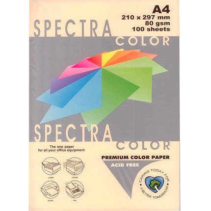 Папір пастельних тонів Spectra_Color 110 кремовий А4 80 г 100 л "Spectra_Color" паст Crem, фото 2