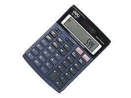 Калькулятор бухгалтерський Deli 1237E синій 12 розрядний, 152х110х30, металевий корпус, градіентний екран
