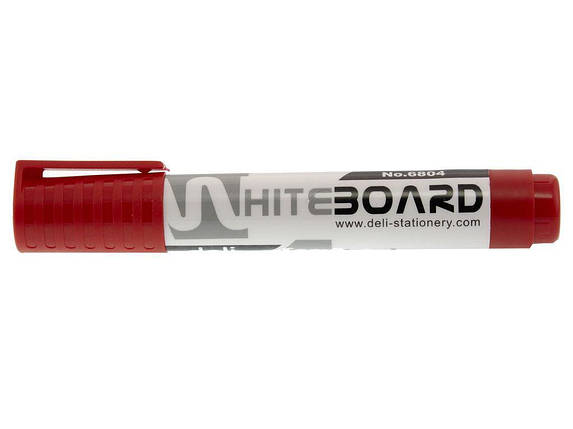 Маркер для дошок Deli 6804 червоний пулевидный 5 мм, фото 1