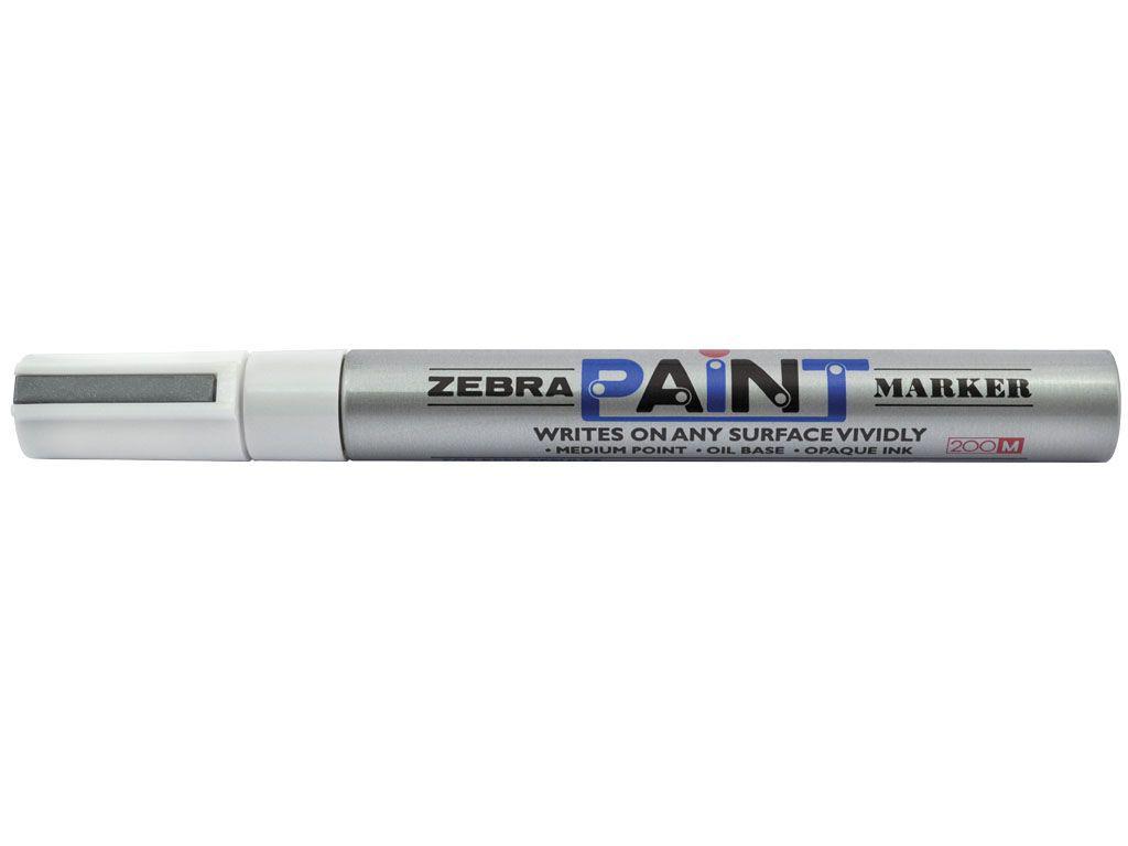 Маркер перманентный Zebra MOP 200 серебряный 3,5мм пулевидный "Paint"
