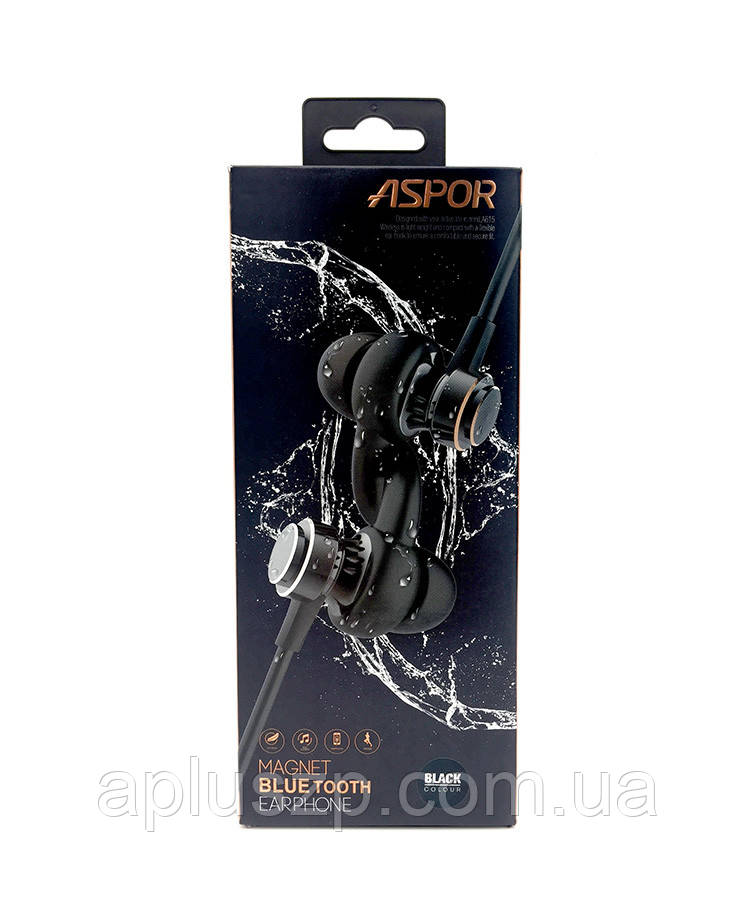 Бездротові навушники з мікрофоном ASPOR A615 Black