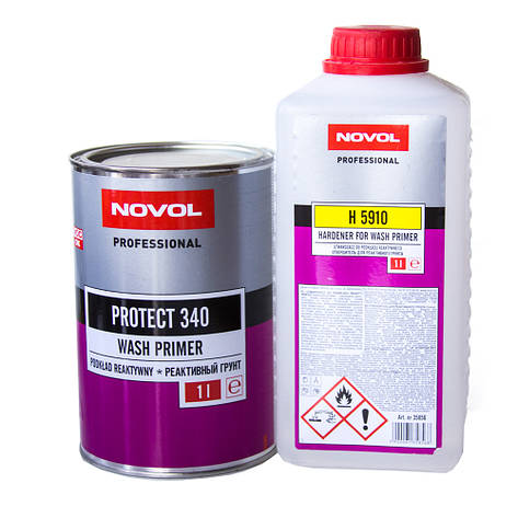 Грунт кислотний Novol PROTECT 340 Wash Primer з затверджувачем 1л+1л, фото 1