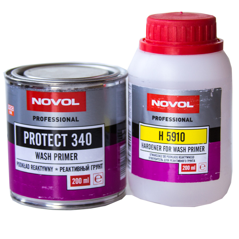 Грунт кислотный Novol PROTECT 340 Wash Primer с отвердителем 0.2л+0.2л - фото 1 - id-p261838876