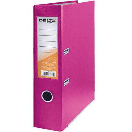 Реєстратор А4 Delta D1714-05C рожевий 75 мм 1стор покр ПВХ, мет.окант (збірна), фото 1
