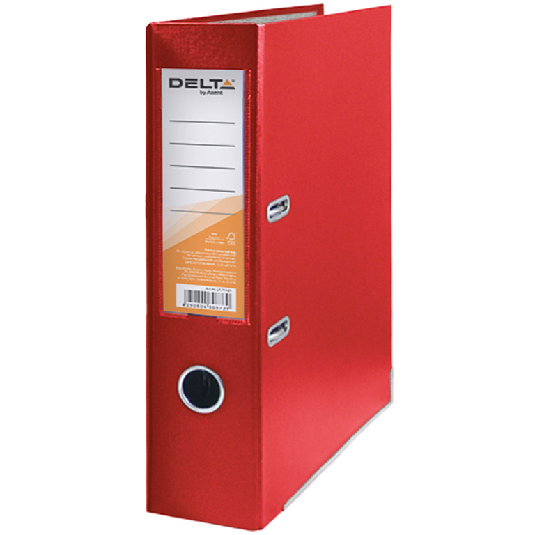Реєстратор А4 Delta D1714-06C червоний 75 мм 1стор покр ПВХ, мет.окант (збірна)