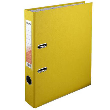 Реєстратор А4 Delta D1714-08C жовтий 75 мм 1сторк х ПВХ, мет.окант (збірна), фото 1