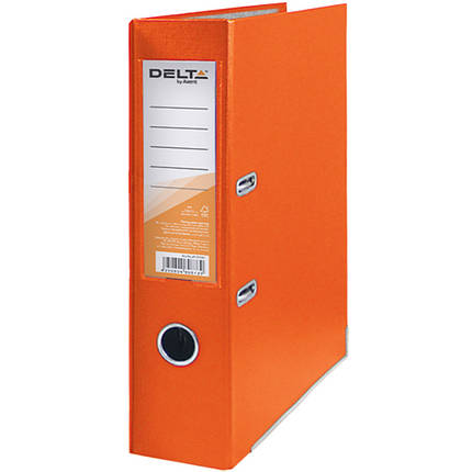 Реєстратор А4 Delta D1714-09C жовтогарячий 75 мм 1сторк х ПВХ, мет.окант (збірна), фото 1