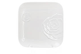 Тарілка обідня порцелянова квадратна 25см, колір - білий - 3 шт УПАКОВКА ТОВАР ВІД ВИРОБНИКА