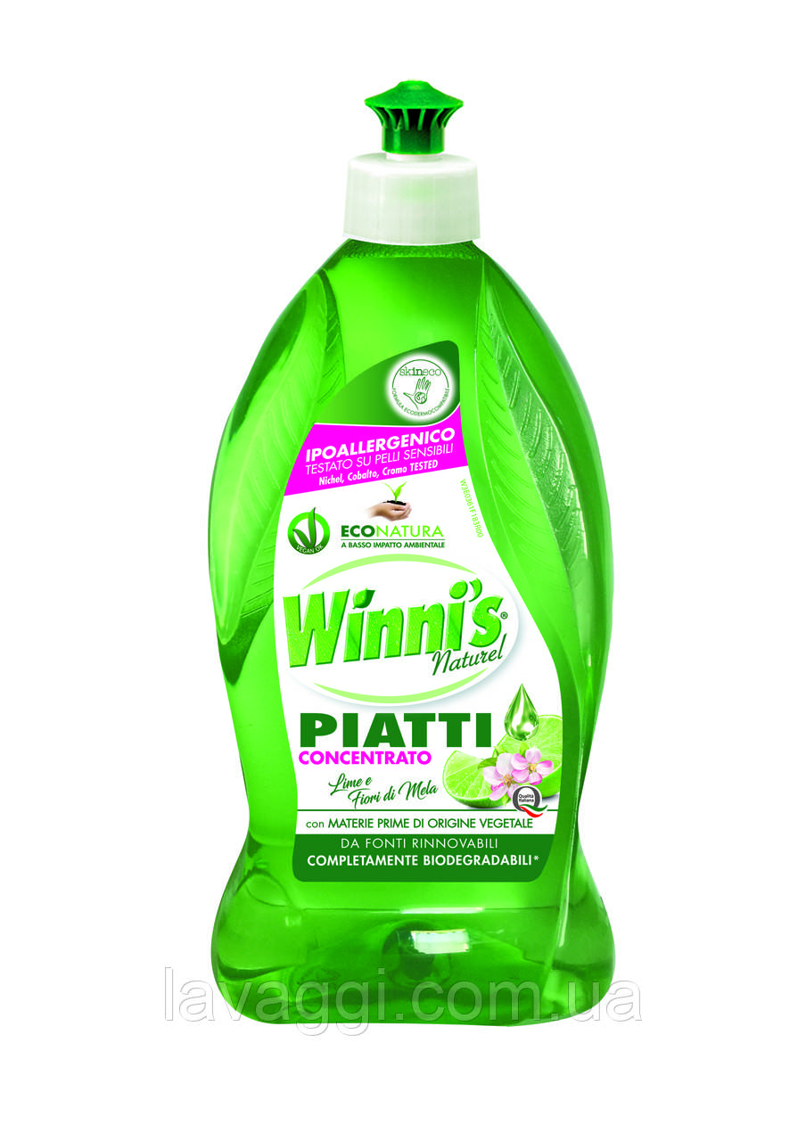 Гіпоалергенний засіб для миття посуду Winni's Piatti Concentrato de Fiori Lime 500ml