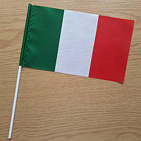Прапорець Італії 13х23см на пластиковому флагштоку