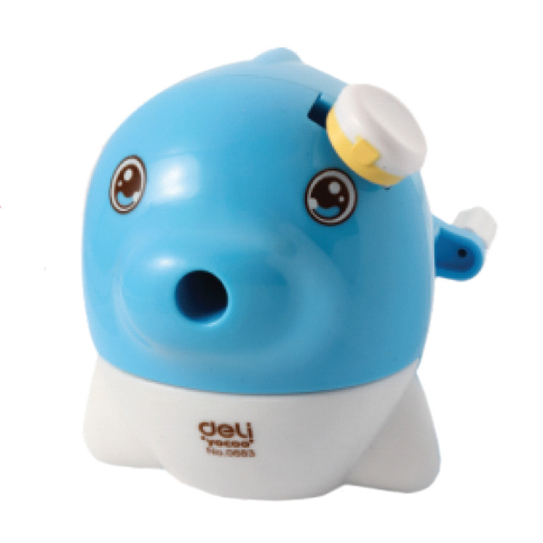 Чинка механічна Deli 0683 мікс пласт н/прозо "Дельфін" з/конт