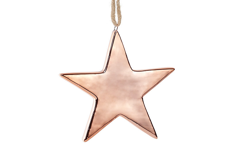 Декор на ялинку Зірка 10см, колір - мідь ТОВАР ВІД ВИРОБНИКА