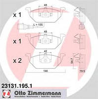 Гальмівні колодки передні Zimmermann для Octavia A5 1.6, 1.9 TDI