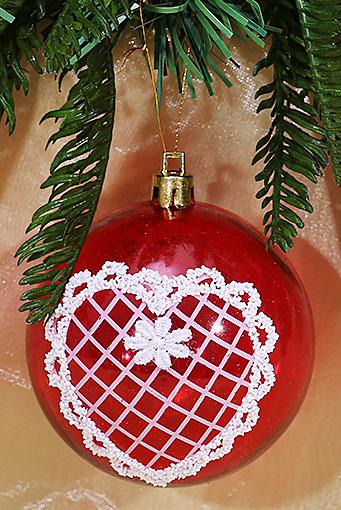 Ялинкова куля з мереживом, 8см ТОВАР ВІД ВИРОБНИКА