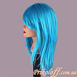 Перука Мальвіна блакитний, довгий, фото 2