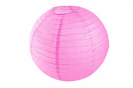 Підвісний куля ліхтарик плісе 45см - Рожевий яскравий