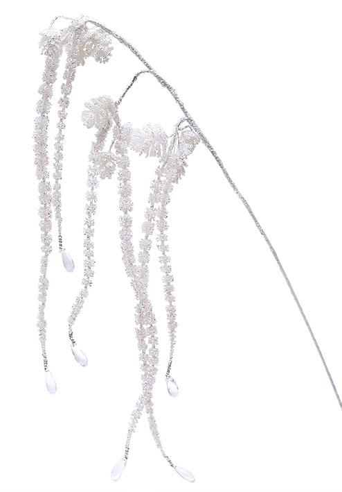 Декоративна гілка з акриловими краплями та шишками 60см, колір - - 12 шт УПАКОВКА ТОВАР ВІД ВИРОБНИКА