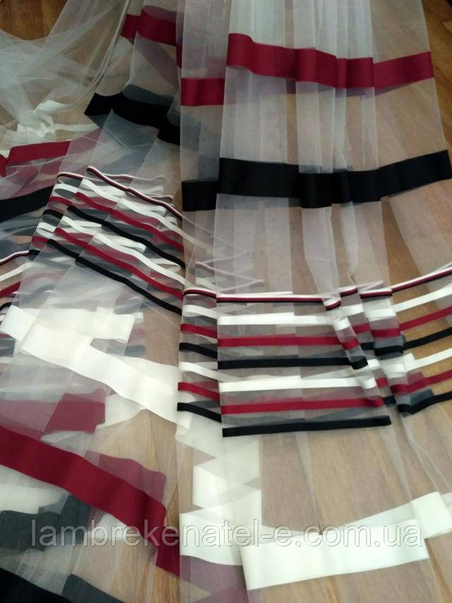 тюль фатин полосатый