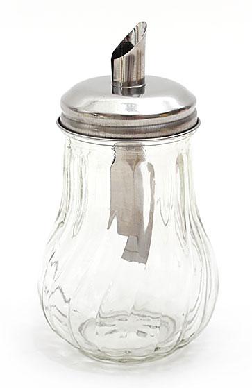 Цукорниця скляна з металевим дозатором 300мл ТОВАР ВІД ВИРОБНИКА