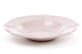 Супова керамічна тарілка 23см Королівська лілія, колір - рожевий - 6 шт УПАКОВКА ТОВАР ВІД ВИРОБНИКА