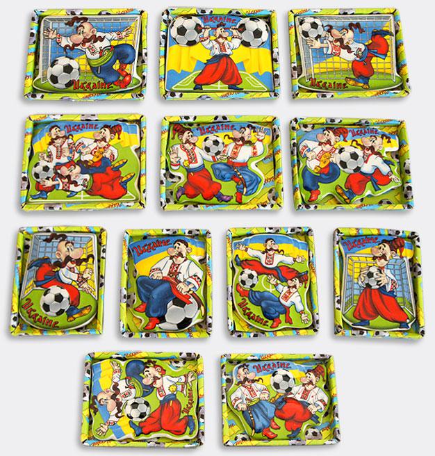 Магніт керамічний 9см Футбол, 12 дизайнів ТОВАР ВІД ВИРОБНИКА