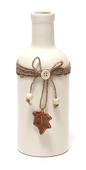 Ваза керамічна у формі пляшки з декором 23см - 4 шт УПАКОВКА ТОВАР ВІД ВИРОБНИКА