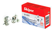 Кнопки канцелярские SKIPER 100шт никелированные