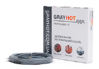 Тепла підлога електричний GRAYHOT 18 м з трубкою для датчика на 1.9 м. кв. підігріву підлоги, нагрівальний