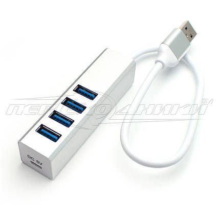 Хаб USB 3.0, Support 2 ТБ HDD, на 4 порти, (алюміній), фото 2