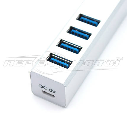 Хаб USB 3.0, Support 2 ТБ HDD, на 4 порти, (алюміній), фото 2