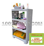 Взуттєва пластикова полку Ротанг, бежево-кремова, 4 яруси, фото 3