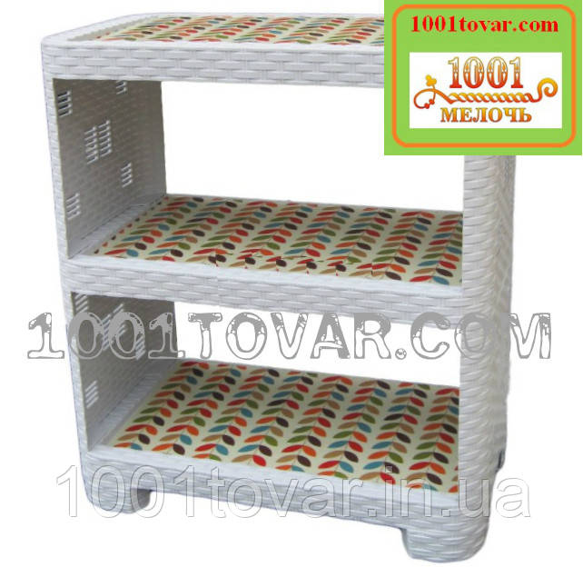 Взуттєва пластикова полку Ротанг, світло-сіра, 3 яруси, фото 1