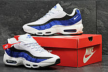 Кросівки чоловічі Nike air max 95,білі з синім, фото 2