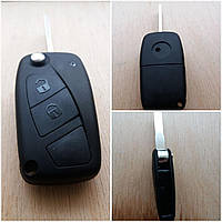 Корпус выкидного ключа FIAT Bravo, Dukato, Scudo, Fiorino 3 кнопки, с лезвием SIP22, крепление батареи сзади
