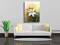 Картина на холсте "Белая лилия под живопись"