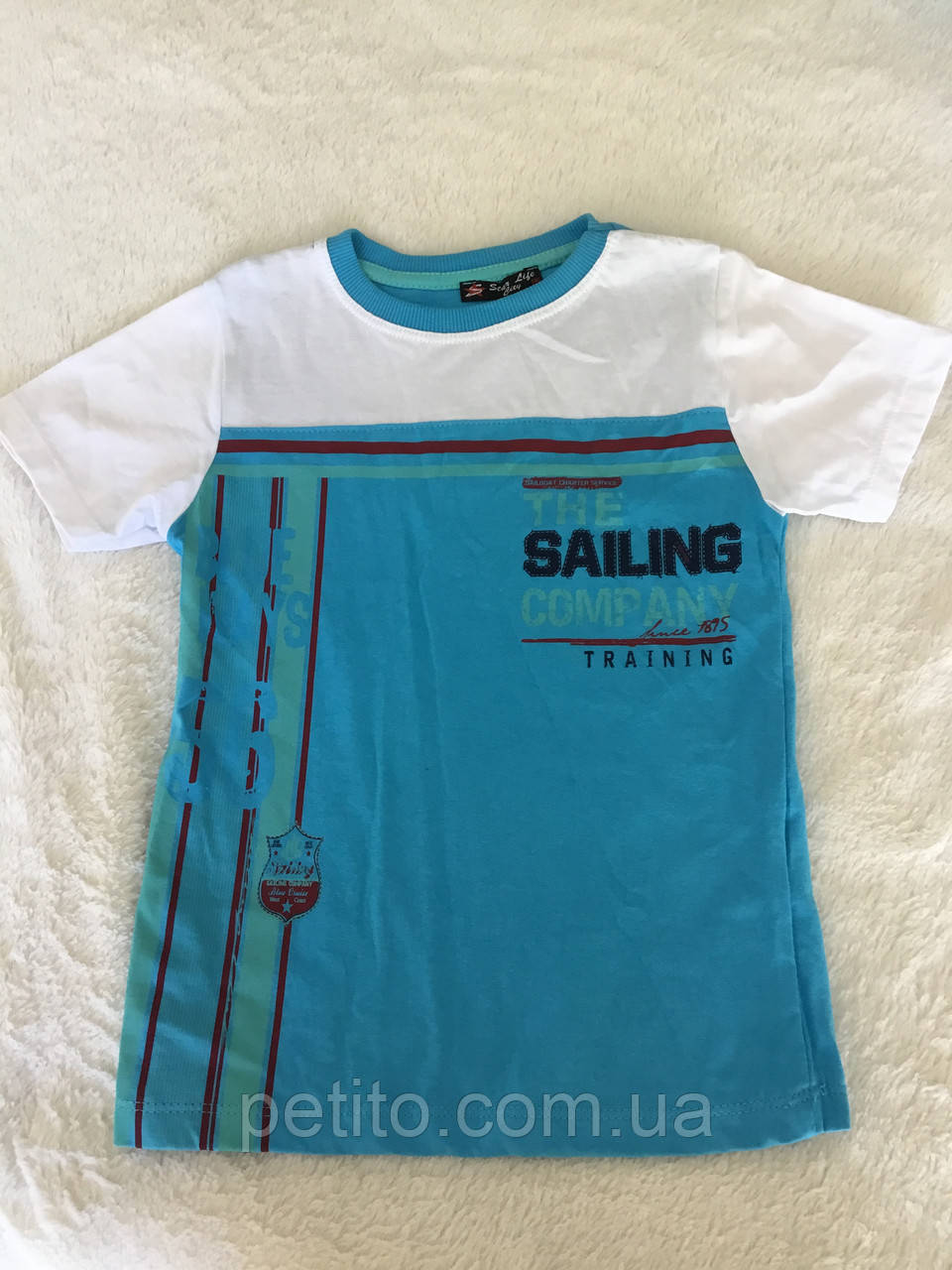 Дитяча футболка для хлопчика блакитного кольору, фото 1