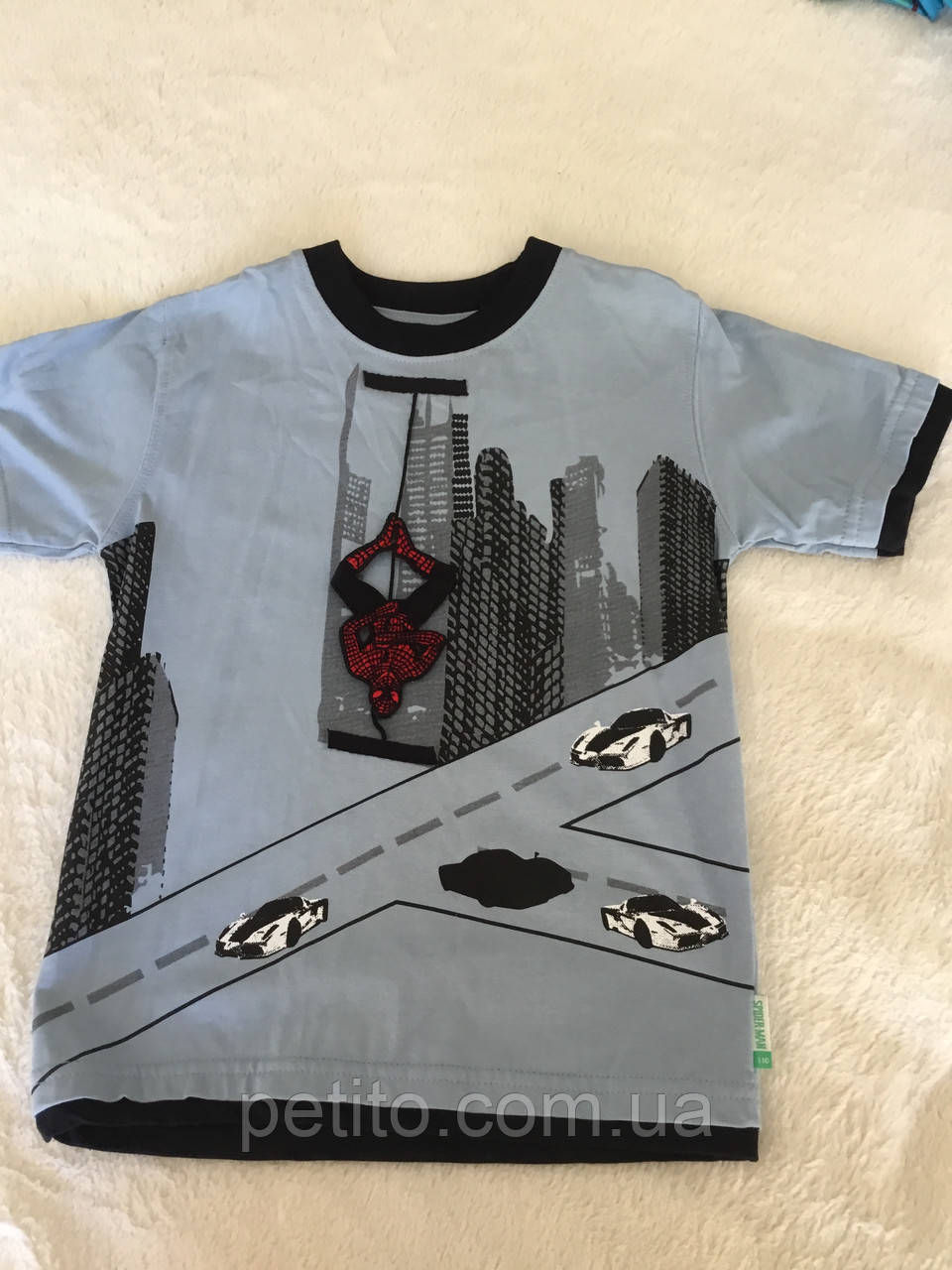 Сіра футболка для хлопчика з принтом, фото 1