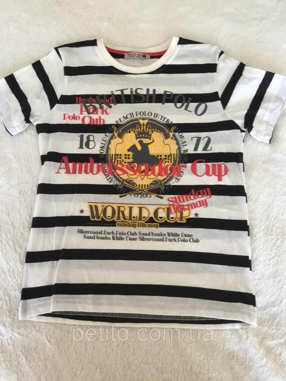 Смугаста дитяча футболка для хлопчика, фото 1