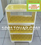 Взуттєва пластикова полку Ротанг, бежево-кремова, 4 яруси, фото 2