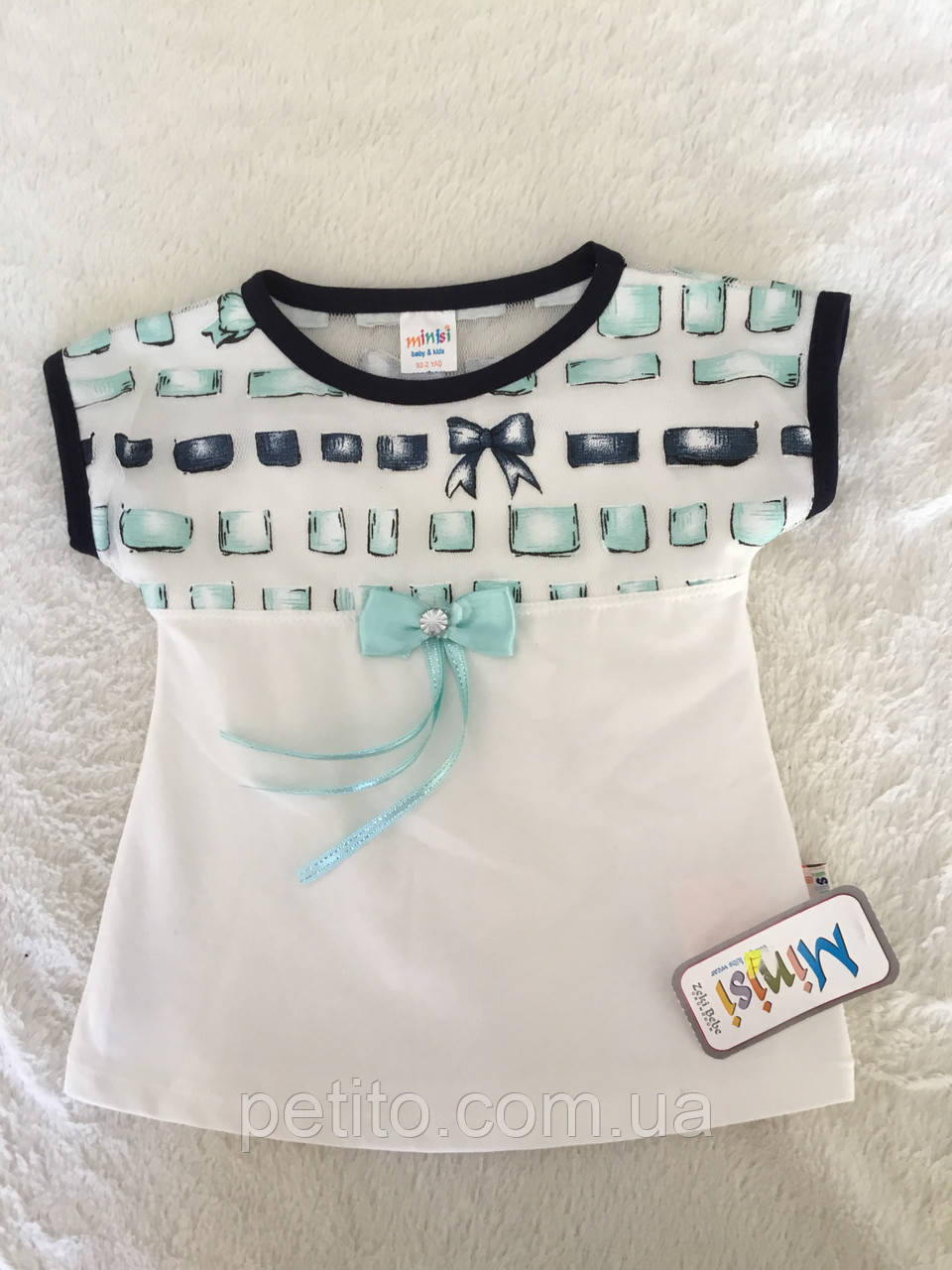 Стильна футболка для дівчинки з метеликом, фото 1